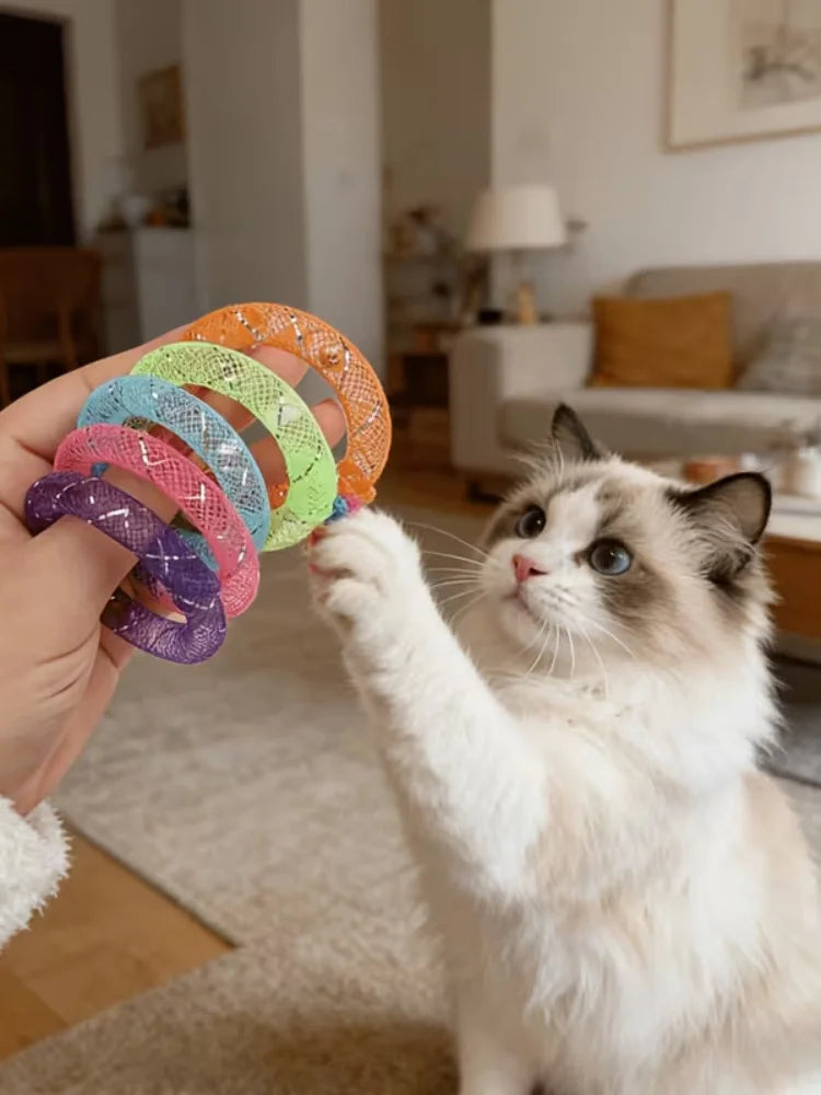 Cat toys - Soft netted cat self-amusement doughnut, bell-activated self-amusement toy - Suitable for all cats to play with