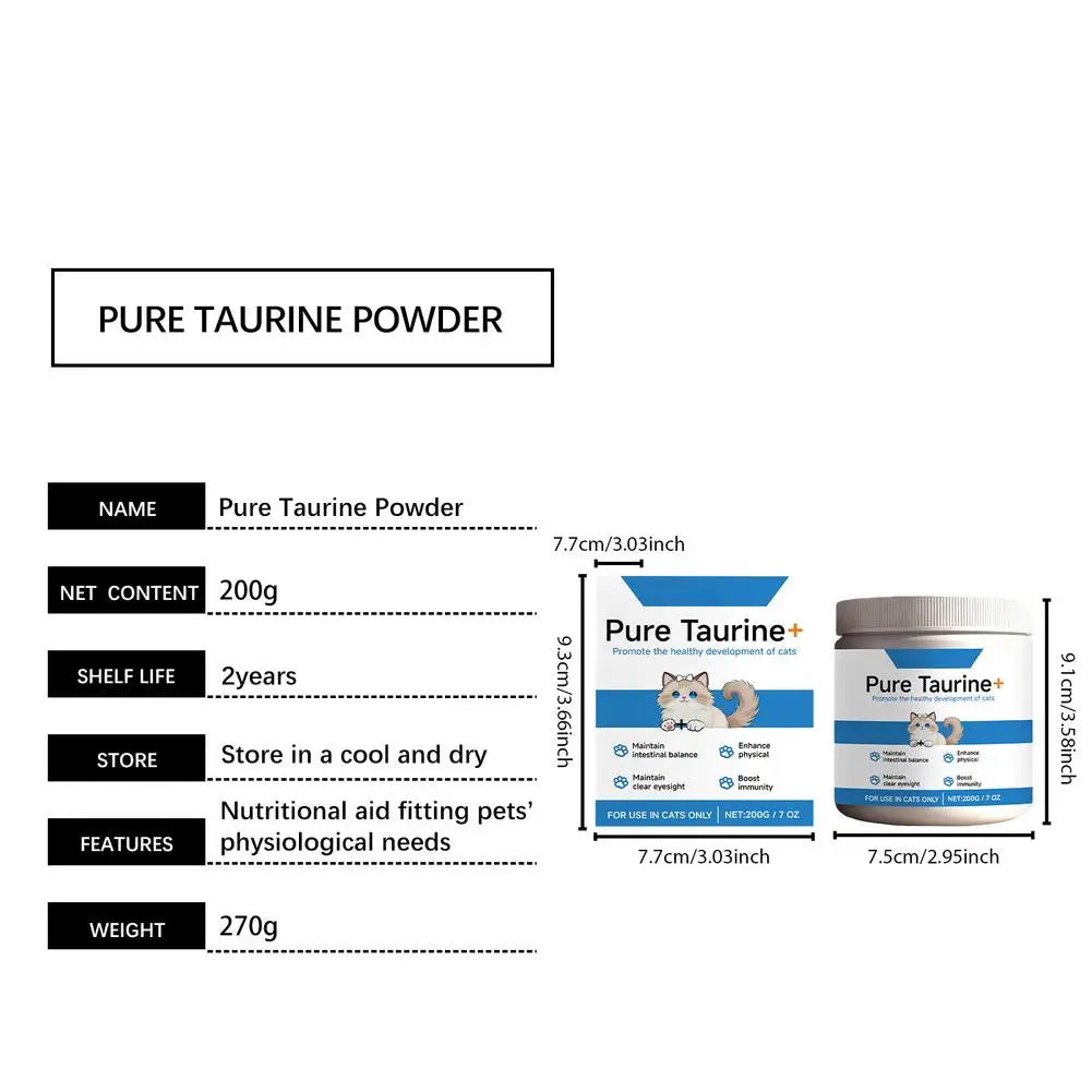 Cat Taurine Powder Gentle Formula To Care For Pet's Comfortable Body Massage Care Nutrition Powder Taurine powder for cats