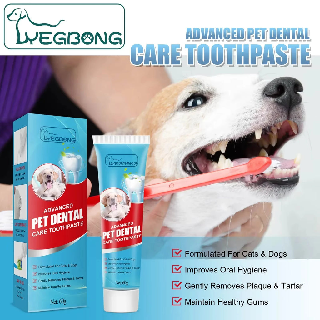 Pet Toothpaste for Dogs Fresh Breath Oral Cleaning Bad Breath Dental Plaque Edible Toothpaste Improve Your Pet's Gum Health