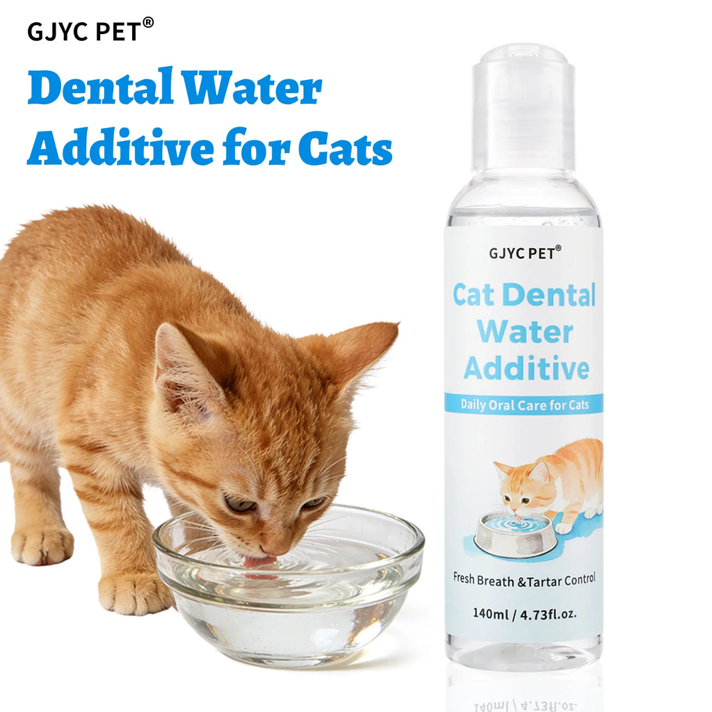 Cat Dental Water Additive No Brushing Needed Freshens Breath Plaque Tartar Control Odorless Tasteless for All Cats Kittens