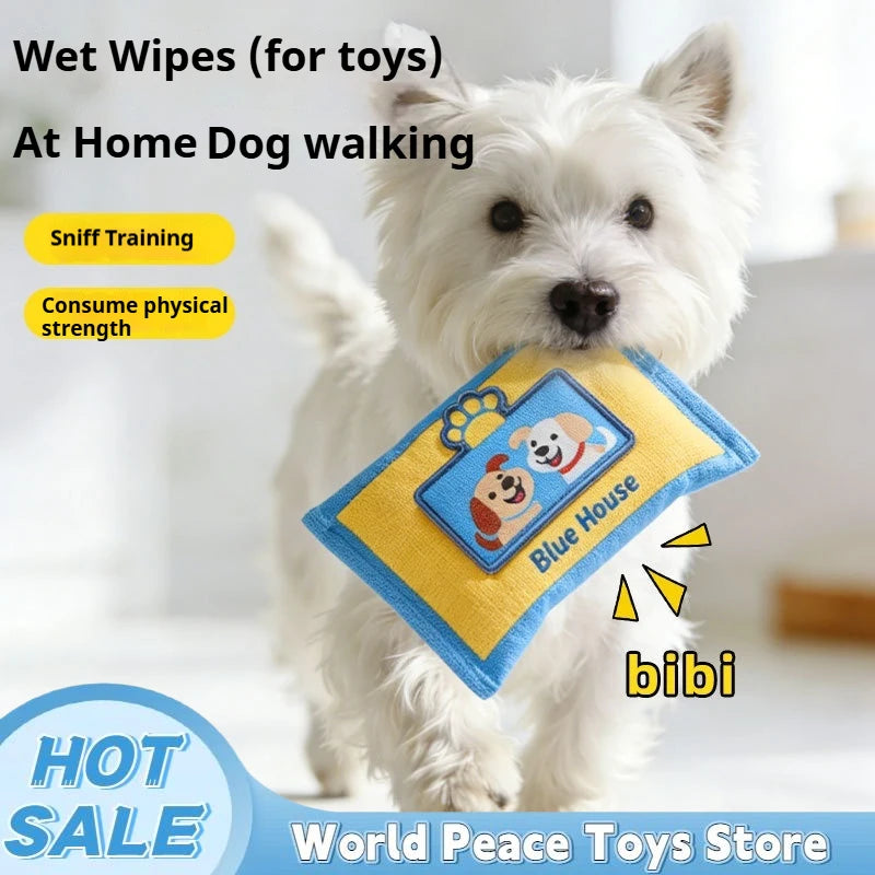 Dog Sniffing Chew Toys Simulation Paper Towel Drawing Box Hiding Puzzle Bite Resistant Consume Energy Indoor Play For Medium Dog