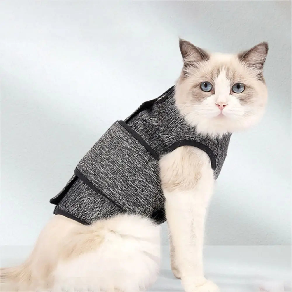 Adjustable Cat Calming Vest Soft Elastic Anti Anxiety Pet Coat Breathable Cat Recovery Clothes Cat Anxiety Jacket