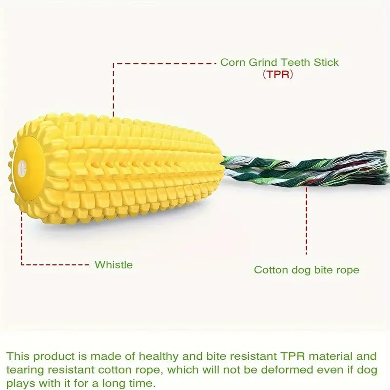 Dog Chew Toys for Aggressive Chewers Tough Durable Squeaky Interactive Dog Toys Puppy Teeth Chew Corn Stick Toy