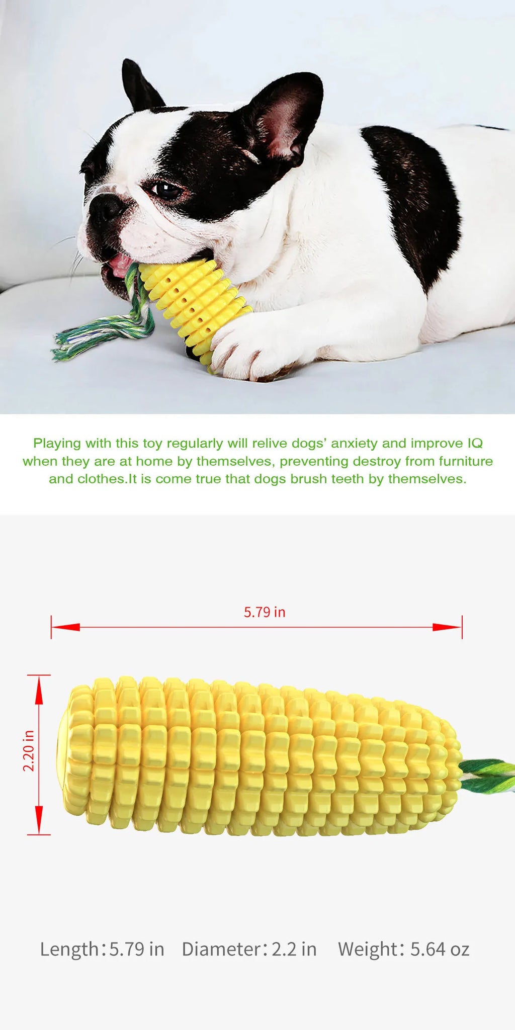Dog Chew Toys for Aggressive Chewers Tough Durable Squeaky Interactive Dog Toys Puppy Teeth Chew Corn Stick Toy
