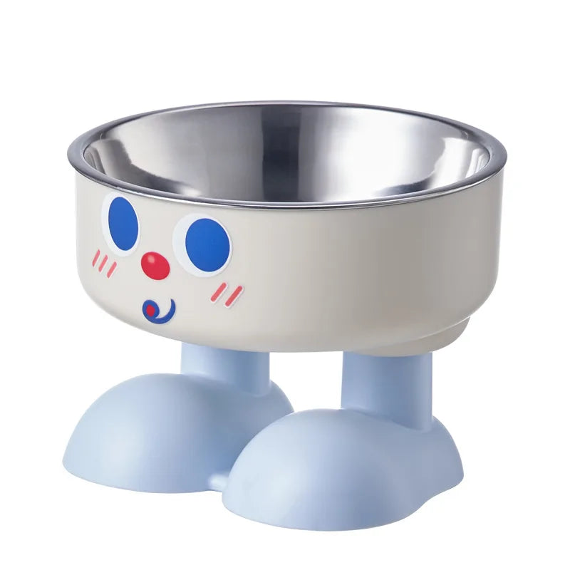 Elevated Non-Slip Base & Chew-Proof Edge Pet Bowl for Small Dogs & Cats - Blue