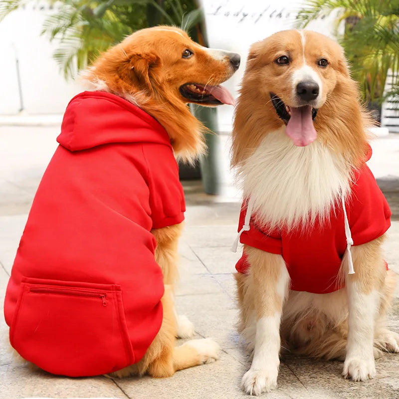Fleece Pet Winter Jacket Vest for Small Medium & Large Dogs - Red / 5XL(25-45kg)