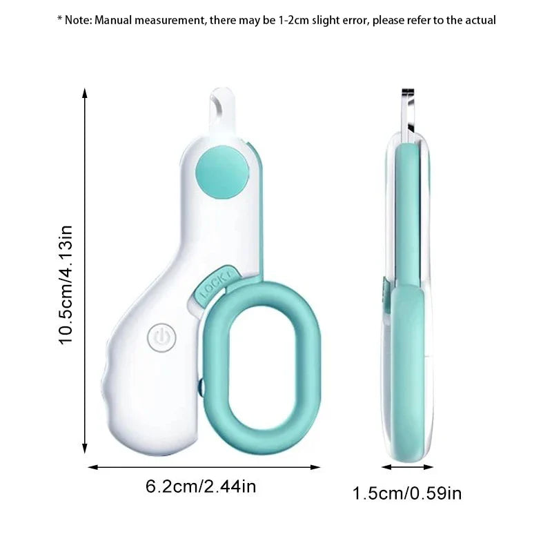 LED Light Pet Nail Clipper with Safety Lock for Dogs & Cats