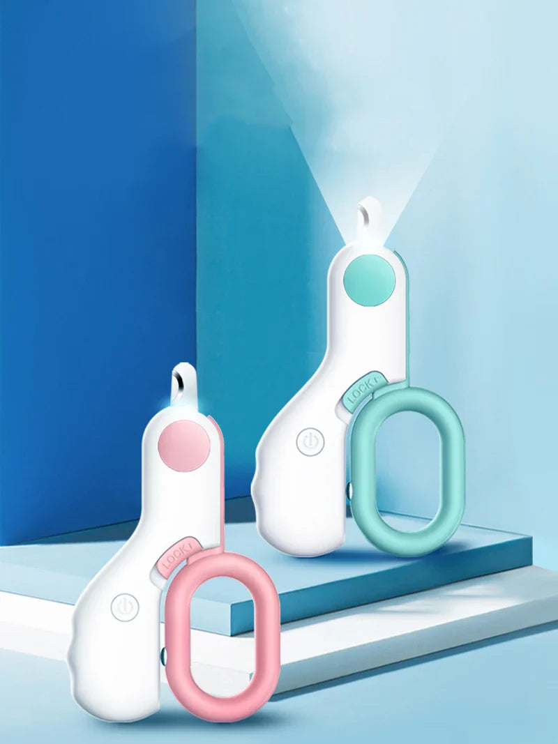 LED Light Pet Nail Clipper with Safety Lock for Dogs & Cats