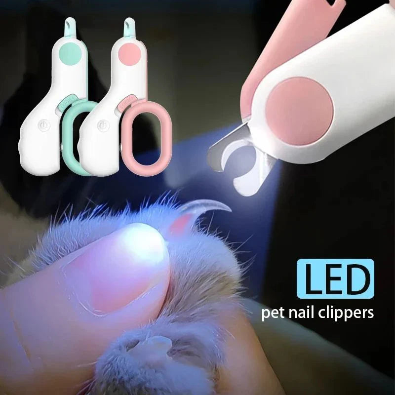 LED Light Pet Nail Clipper with Safety Lock for Dogs & Cats