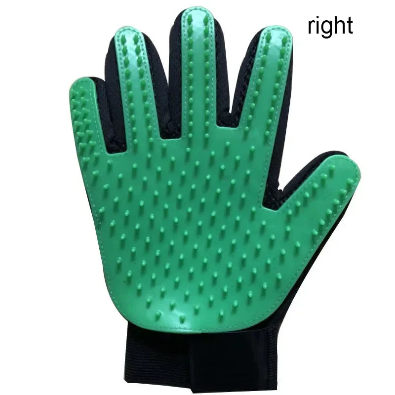Silicone Deshedding & Massage Brush Mitt | Hair Remover Tool - green right
