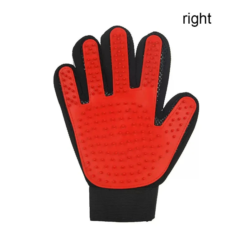 Silicone Deshedding & Massage Brush Mitt | Hair Remover Tool - red right